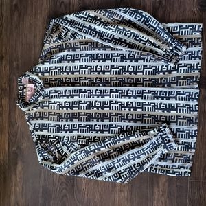 Graphic Button Up Blouse